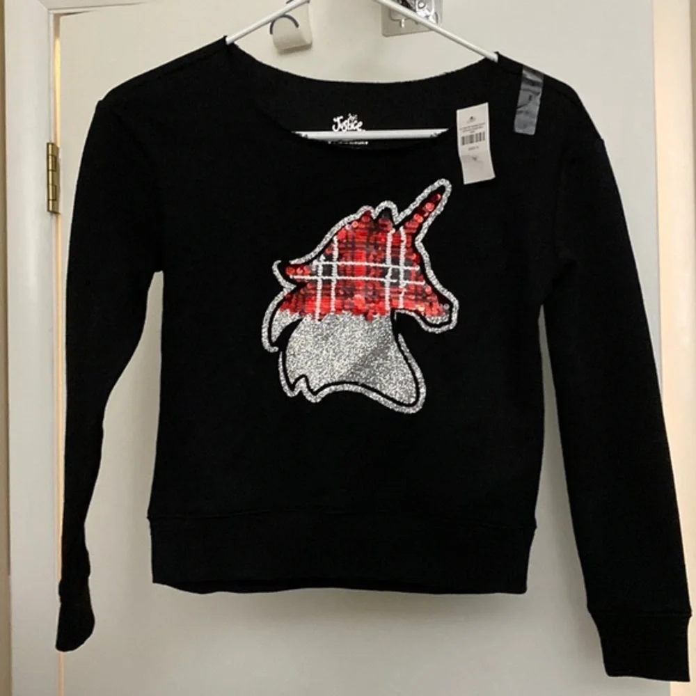 NWT Justice Girls Flippy Sweatshirt 8Y